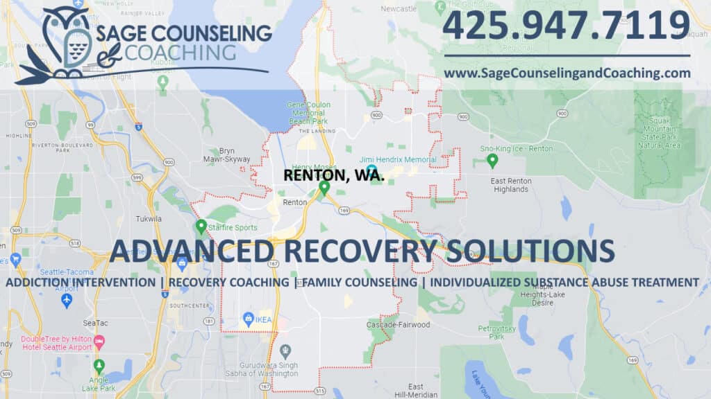 Map of Renton WA. Sage Counseling